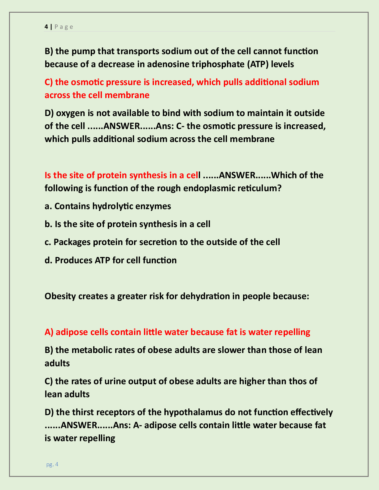 Preview page 4 of Final Exam Advanced Pathophysiology,  Pathophysiology Finals