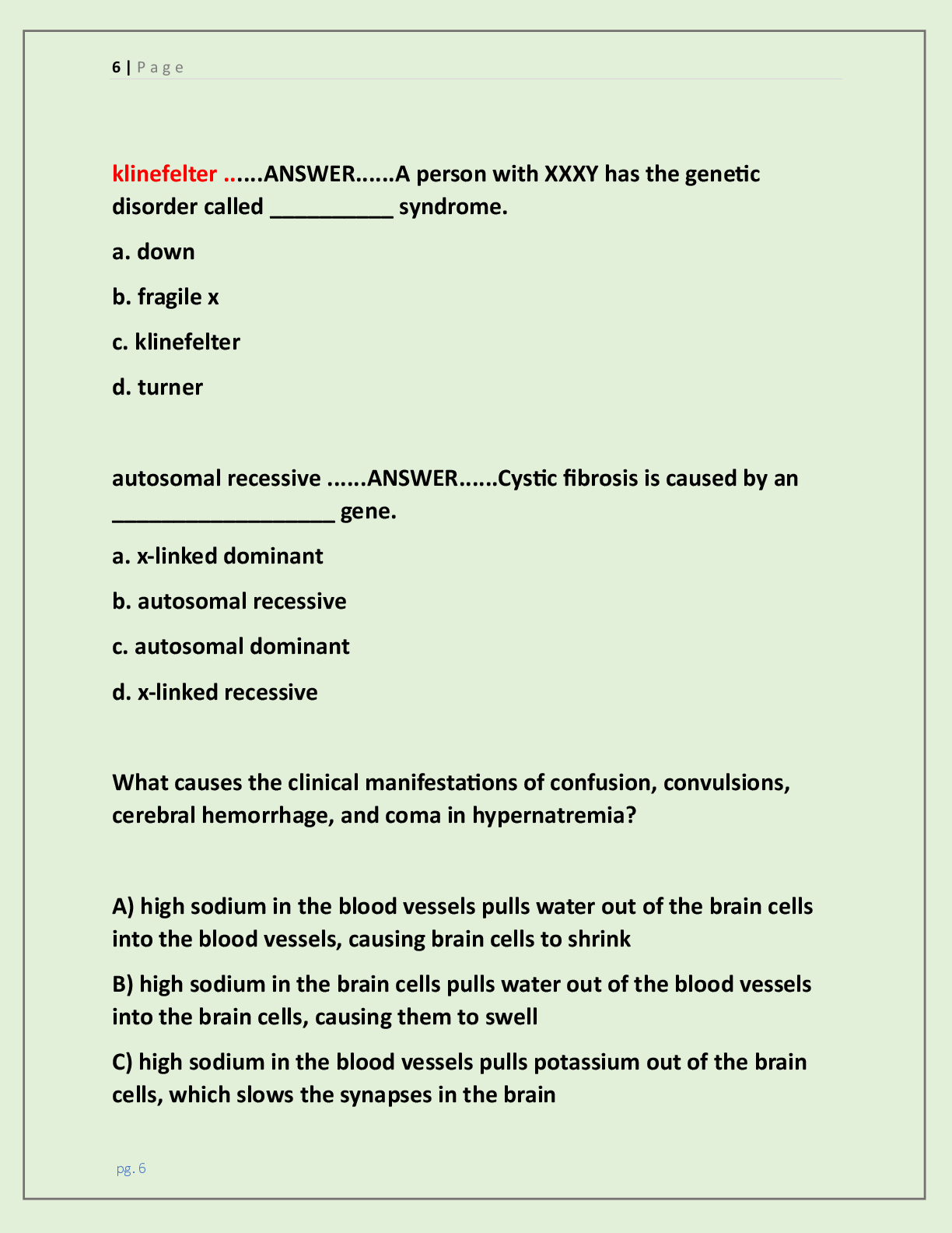 Preview page 5 of Final Exam Advanced Pathophysiology,  Pathophysiology Finals