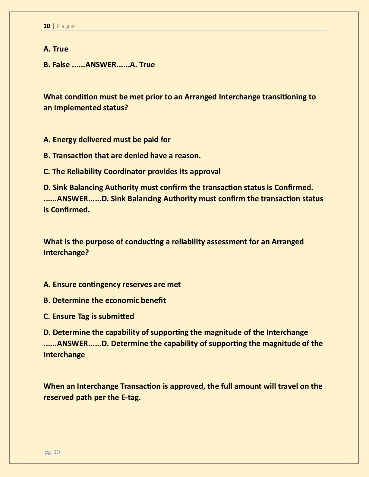 Preview page 7 of NERC RC Exam(Reliability Coordinator) Certification  EXAM LATEST 2026/2027 ACTUAL EXAM WITH  COMPLETE QUESTIONS AND CORR
