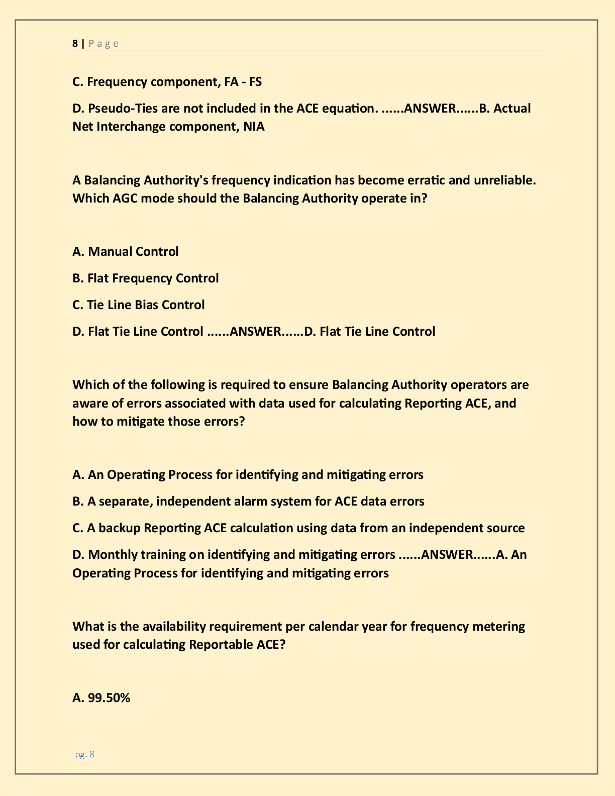 Preview page 5 of NERC RC Exam(Reliability Coordinator) Certification  EXAM LATEST 2026/2027 ACTUAL EXAM WITH  COMPLETE QUESTIONS AND CORR