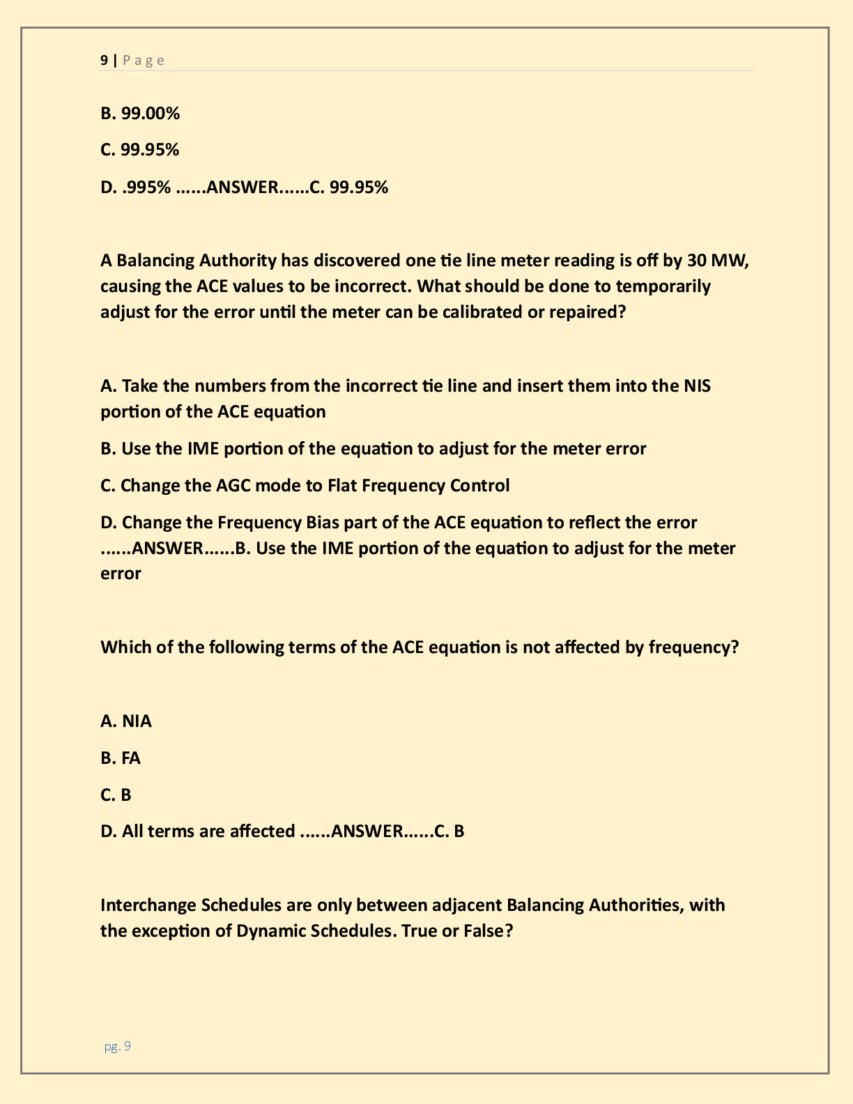 Preview page 6 of NERC RC Exam(Reliability Coordinator) Certification  EXAM LATEST 2026/2027 ACTUAL EXAM WITH  COMPLETE QUESTIONS AND CORR