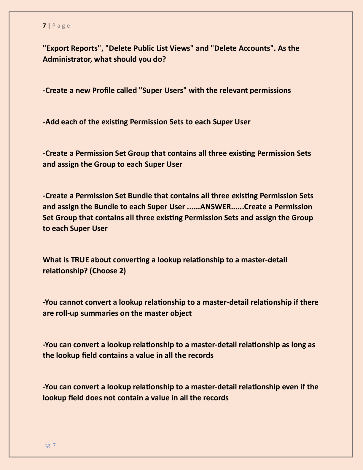 Preview page 6 of Salesforce Administration 201 Certification PRACTICE  Exam (2 VERSIONS) | {LATEST 2026/ 2027 UPDATE}  COMPLETE ACTUAL AN