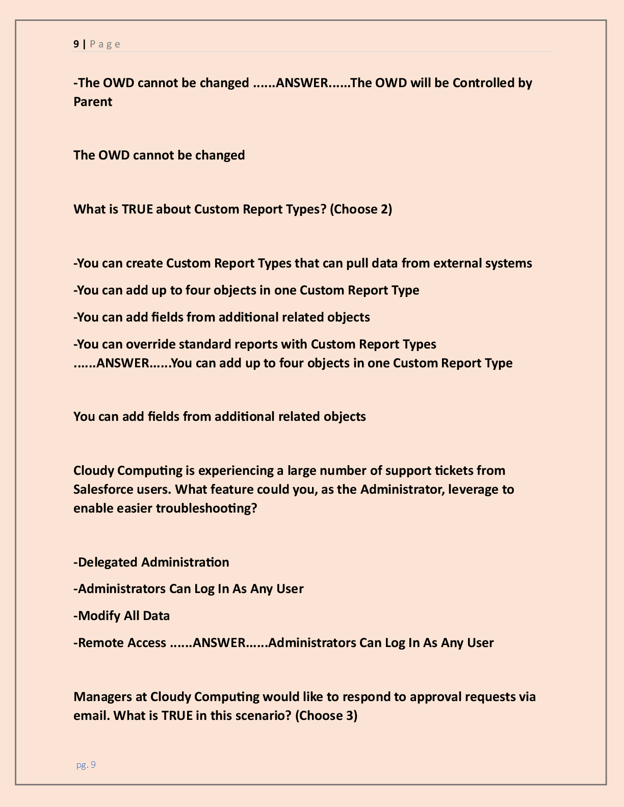 Preview page 8 of Salesforce Administration 201 Certification PRACTICE  Exam (2 VERSIONS) | {LATEST 2026/ 2027 UPDATE}  COMPLETE ACTUAL AN