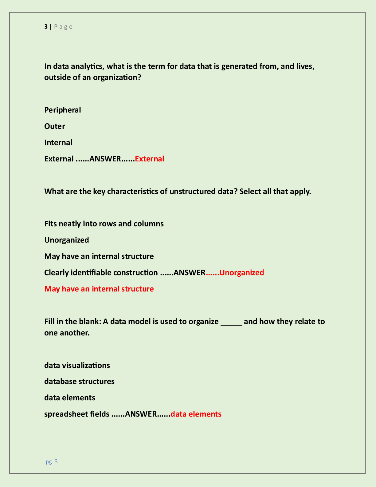Preview page 3 of WGU D467 - Exploring Data EXAM | OBJECTIVE  ASSESSMENT | {LATEST 2026/ 2027 UPDATE} COMPLETE  ACTUAL AND AUTHENTIC EXAM