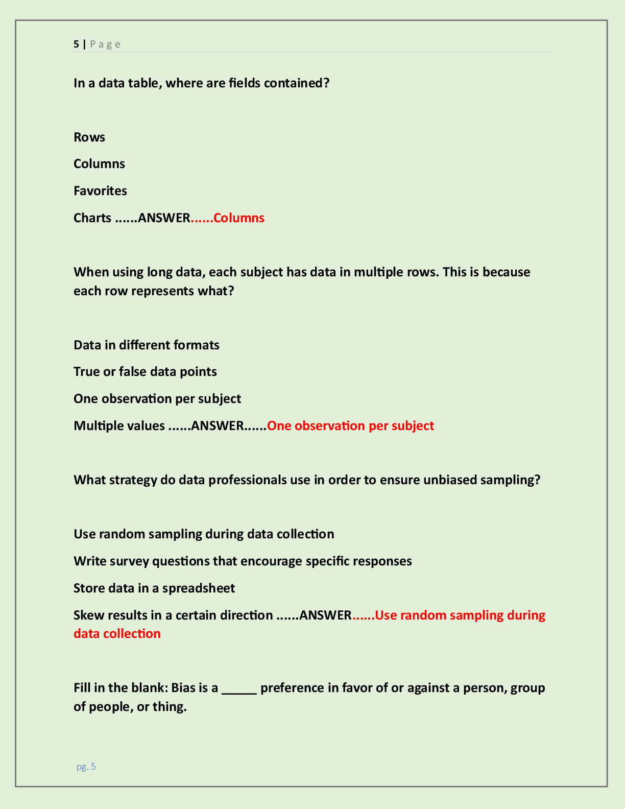 Preview page 5 of WGU D467 - Exploring Data EXAM | OBJECTIVE  ASSESSMENT | {LATEST 2026/ 2027 UPDATE} COMPLETE  ACTUAL AND AUTHENTIC EXAM