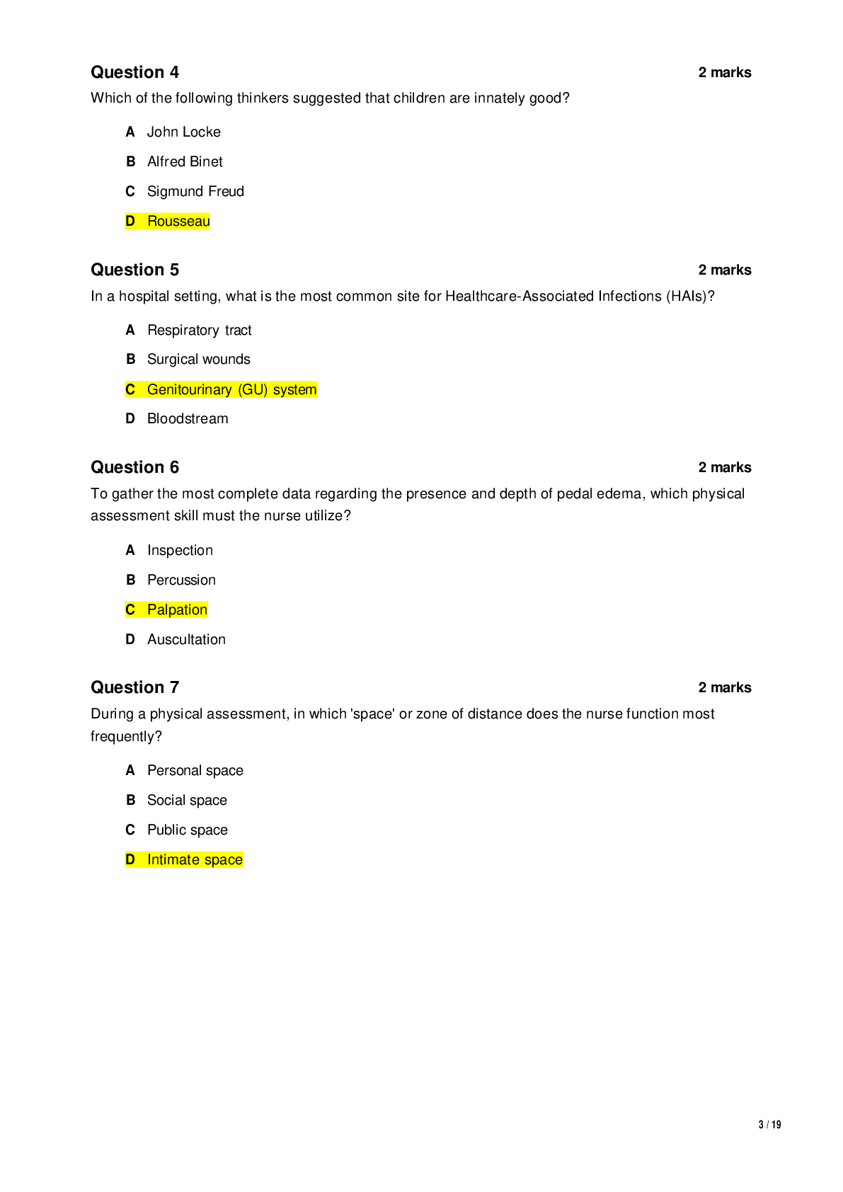 Preview page 2 of Nursing 101 Midterm Examination 2026  Bunker Hill Community College