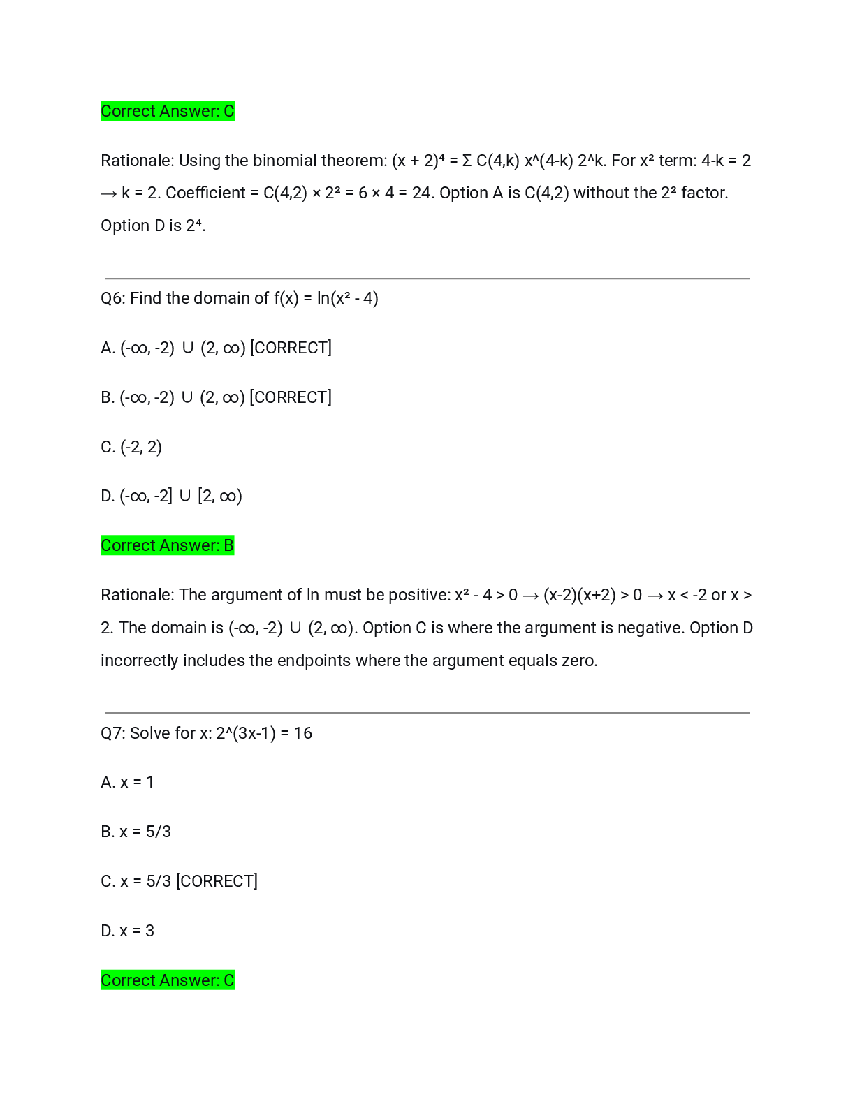 Preview page 4 of Quantitative Proficiency Test WQU Actual Exam 2026/2027 – Complete Solutions with Detailed Rationales | 100% Verified |
