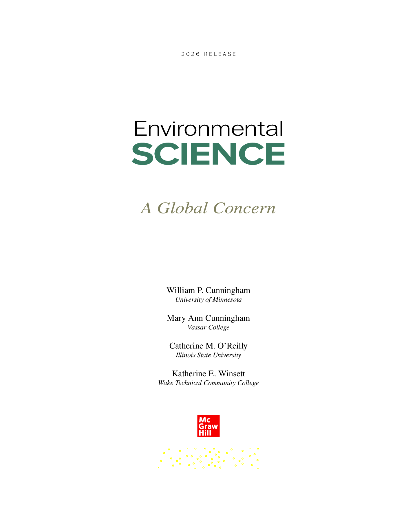 Preview page 2 of Environmental Science A Global Concern 2026 Release By William Cunningham, Mary Ann Cunningham