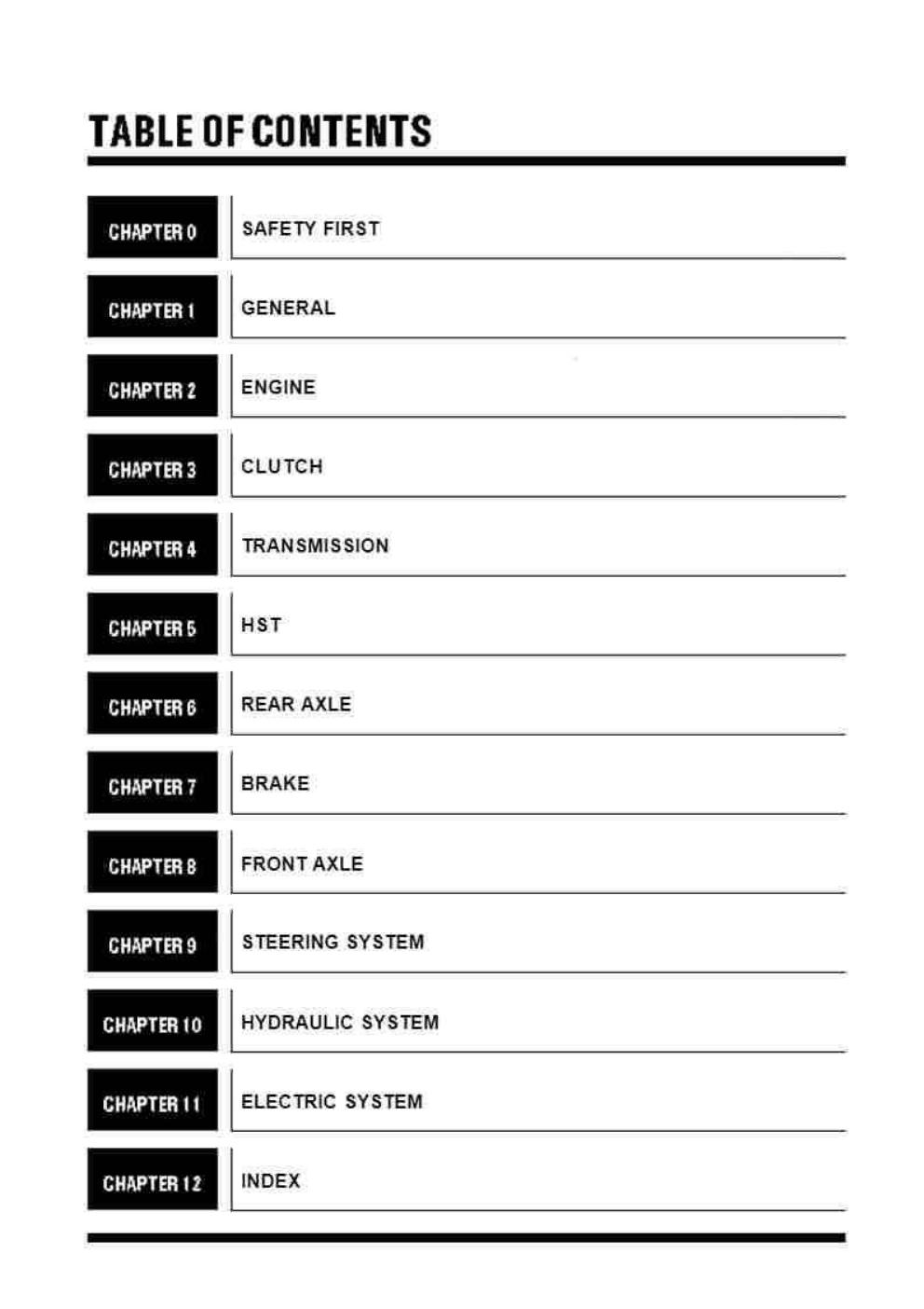 Preview page 3 of Kioti CK25 CK27 CK30 CK35 workshop manual