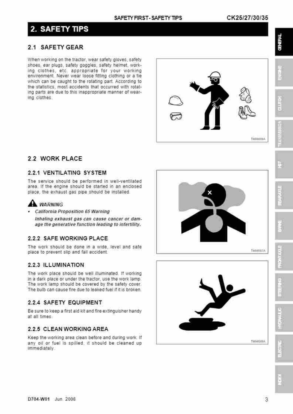 Preview page 6 of Kioti CK25 CK27 CK30 CK35 workshop manual
