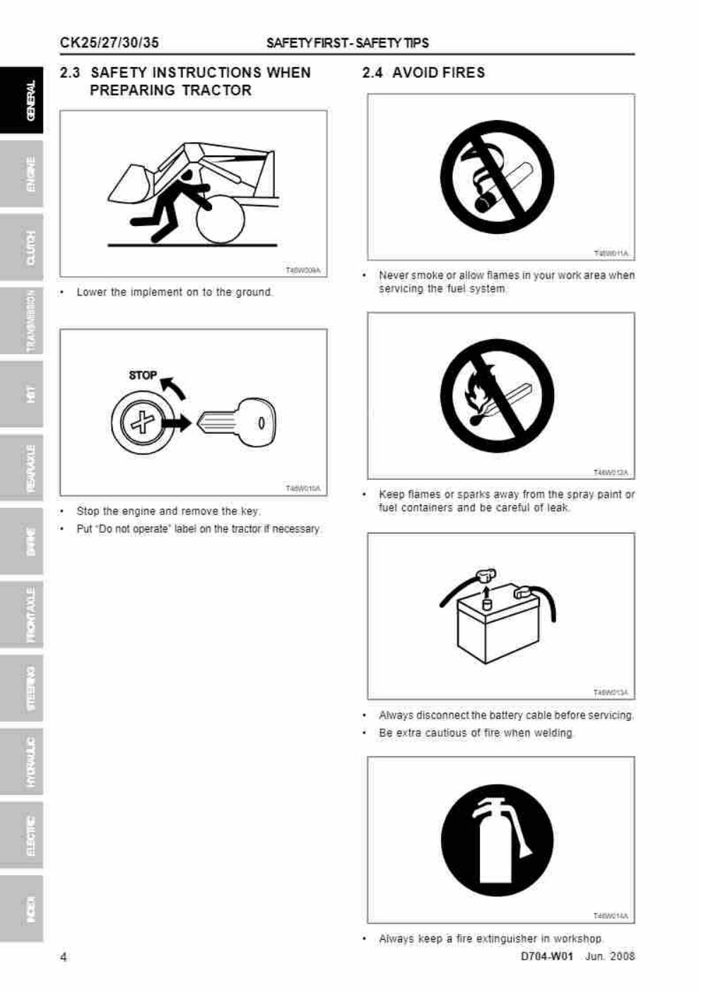 Preview page 7 of Kioti CK25 CK27 CK30 CK35 workshop manual