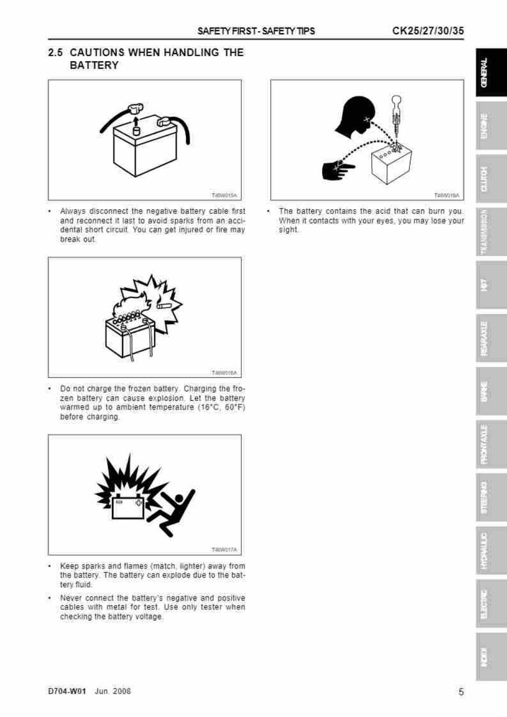 Preview page 8 of Kioti CK25 CK27 CK30 CK35 workshop manual