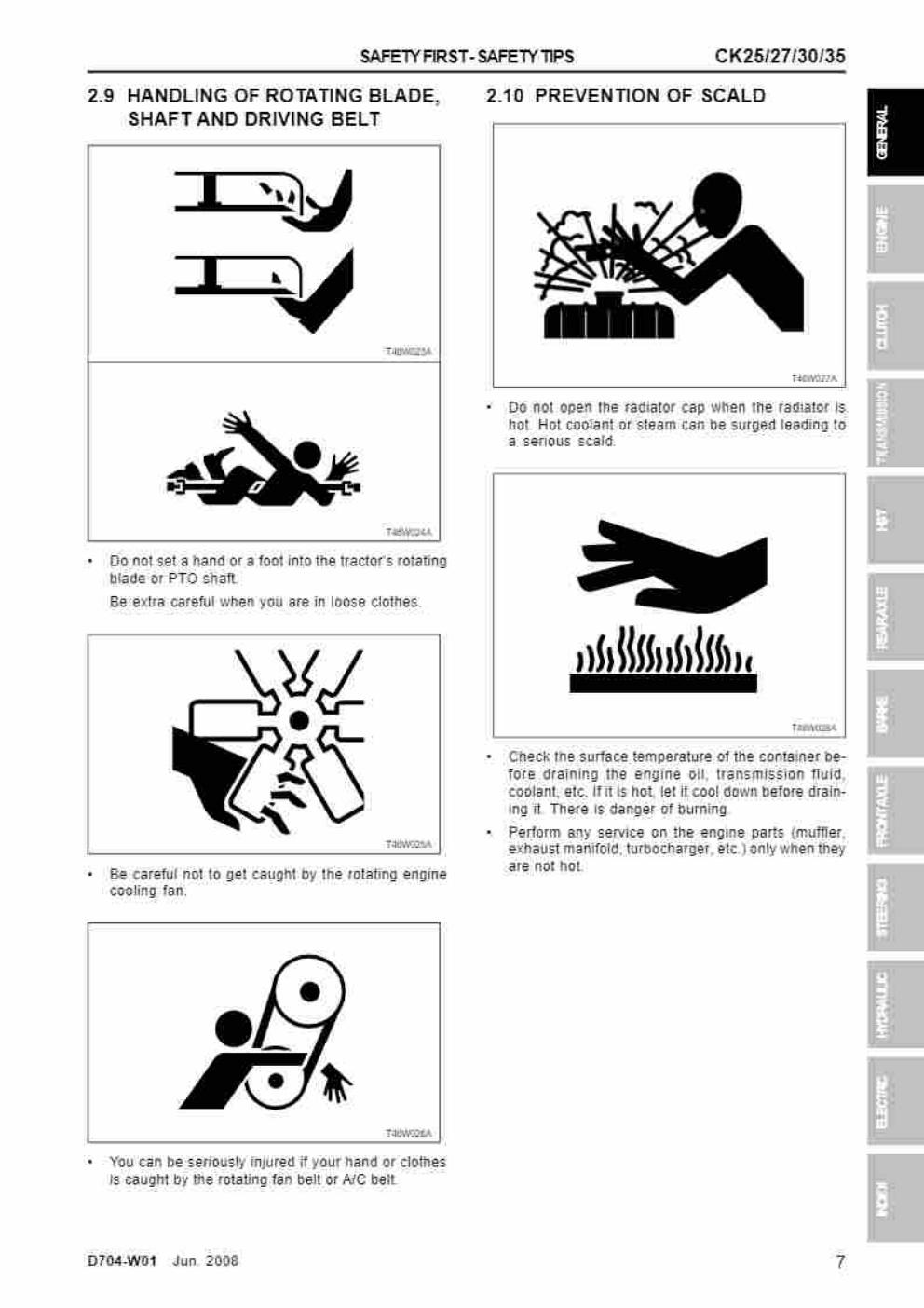 Preview page 10 of Kioti CK25 CK27 CK30 CK35 workshop manual