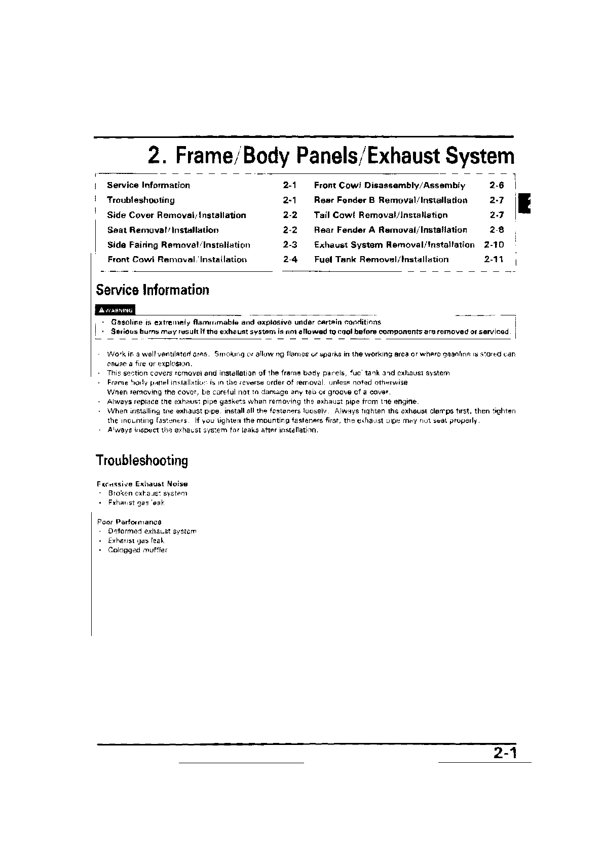 Preview page 3 of Honda CBR 600F2 Service Manual 1991-1994