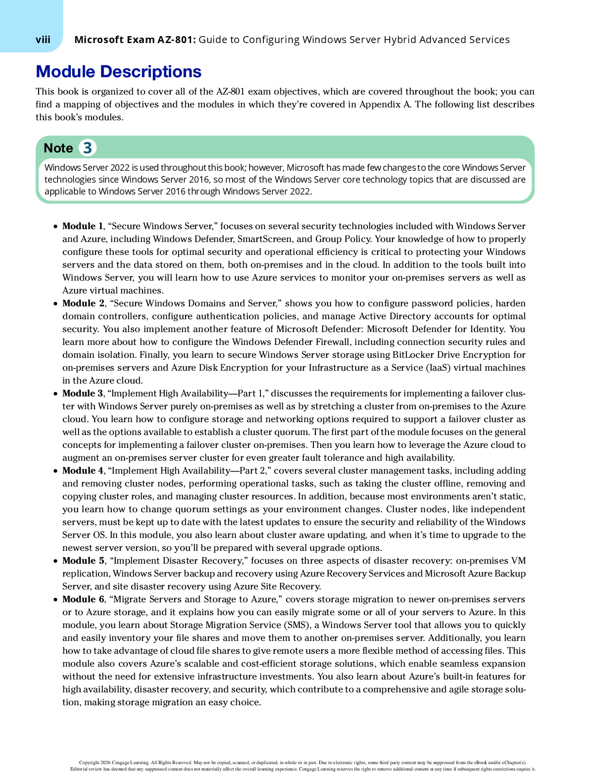 Preview page 7 of Microsoft Exam AZ-801 Guide to Configuring Windows Server Hybrid Advanced Services By Greg Tomsho