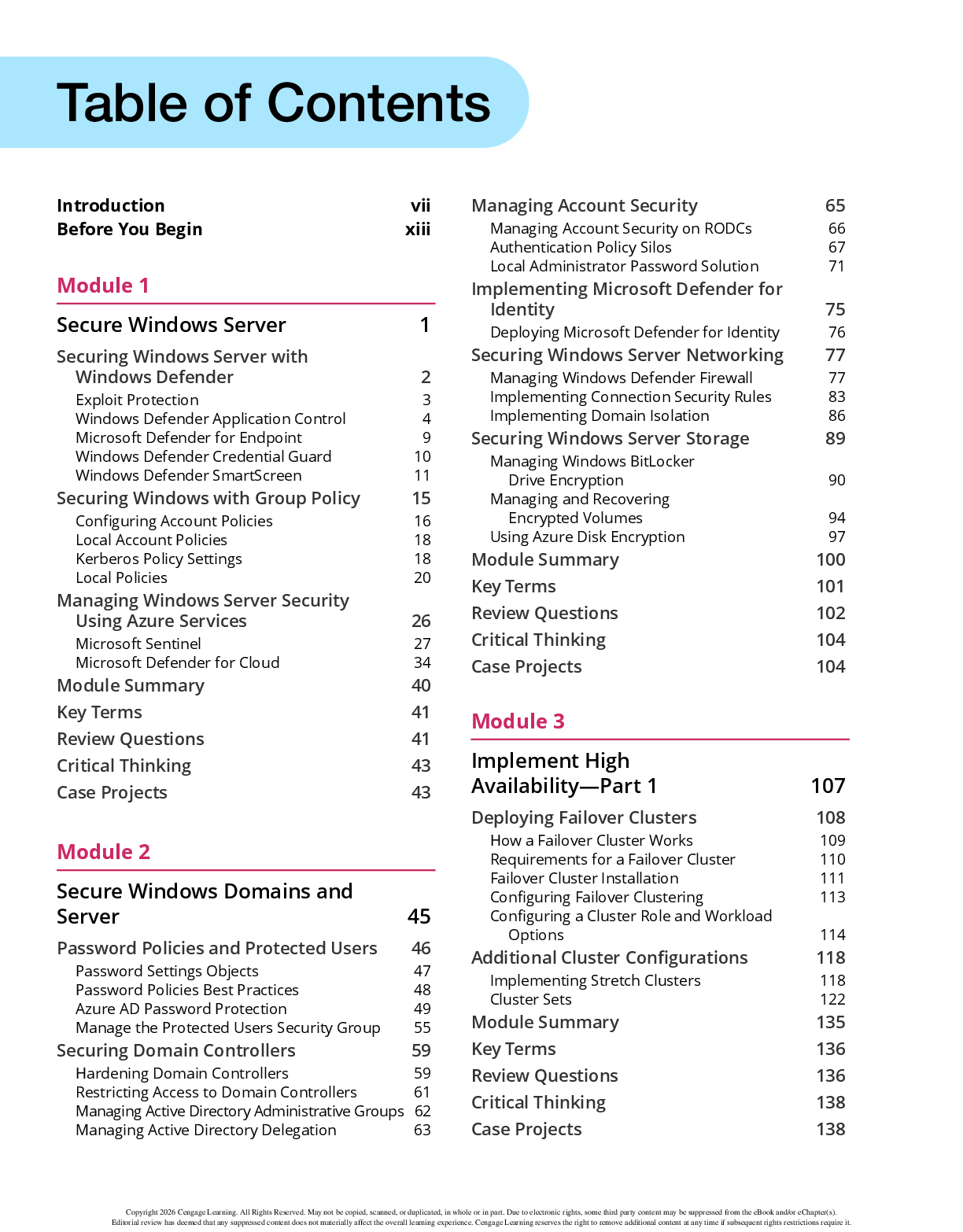 Preview page 4 of Microsoft Exam AZ-801 Guide to Configuring Windows Server Hybrid Advanced Services By Greg Tomsho