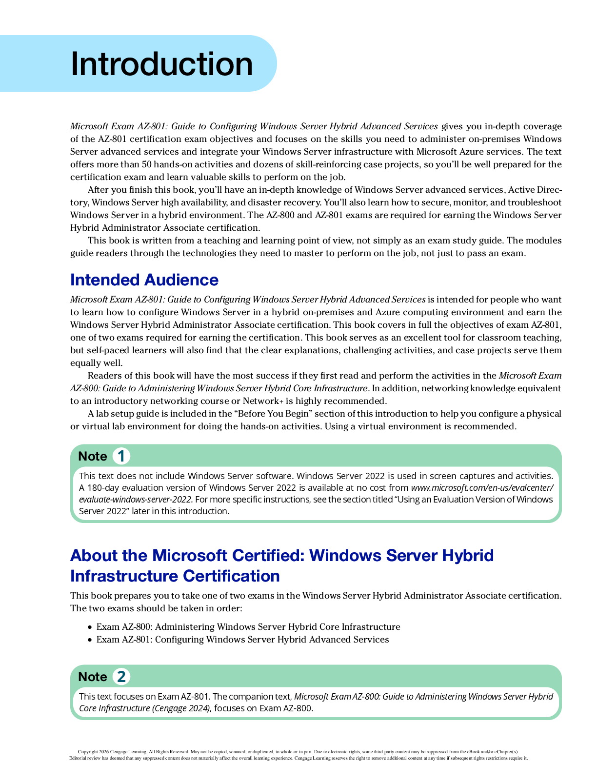 Preview page 6 of Microsoft Exam AZ-801 Guide to Configuring Windows Server Hybrid Advanced Services By Greg Tomsho