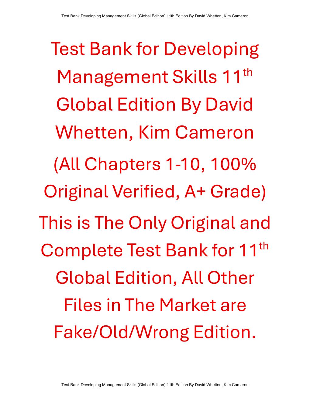 Preview page 2 of Test Bank For Developing Management Skills 11th (Global Edition) By David Whetten, Kim Cameron