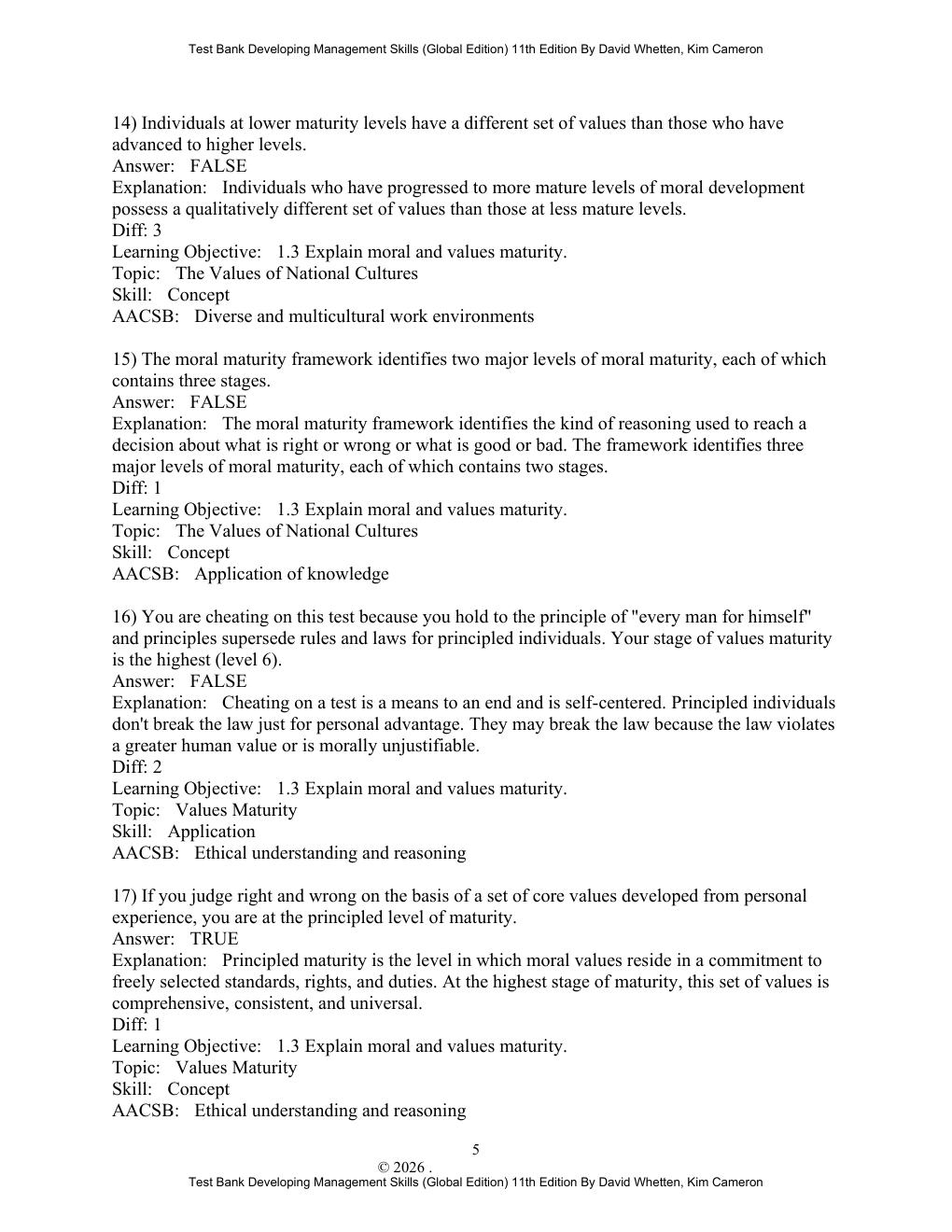Preview page 7 of Test Bank For Developing Management Skills 11th (Global Edition) By David Whetten, Kim Cameron