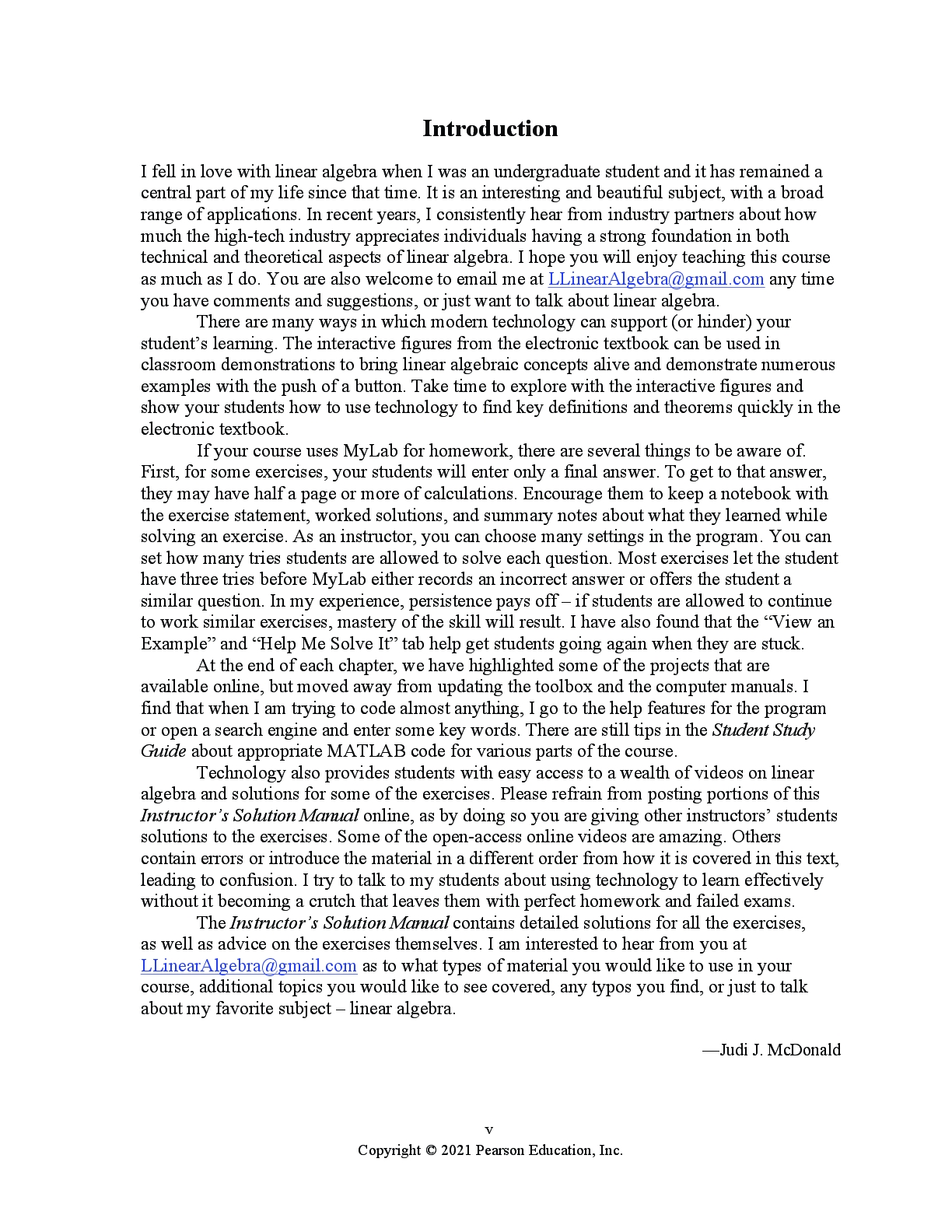 Preview page 3 of INSTRUCTOR’S SOLUTIONS MANUAL For LINEAR ALGEBRA AND ITS APPLICATIONS 6th Edition By David C. Lay, Steven R. Lay