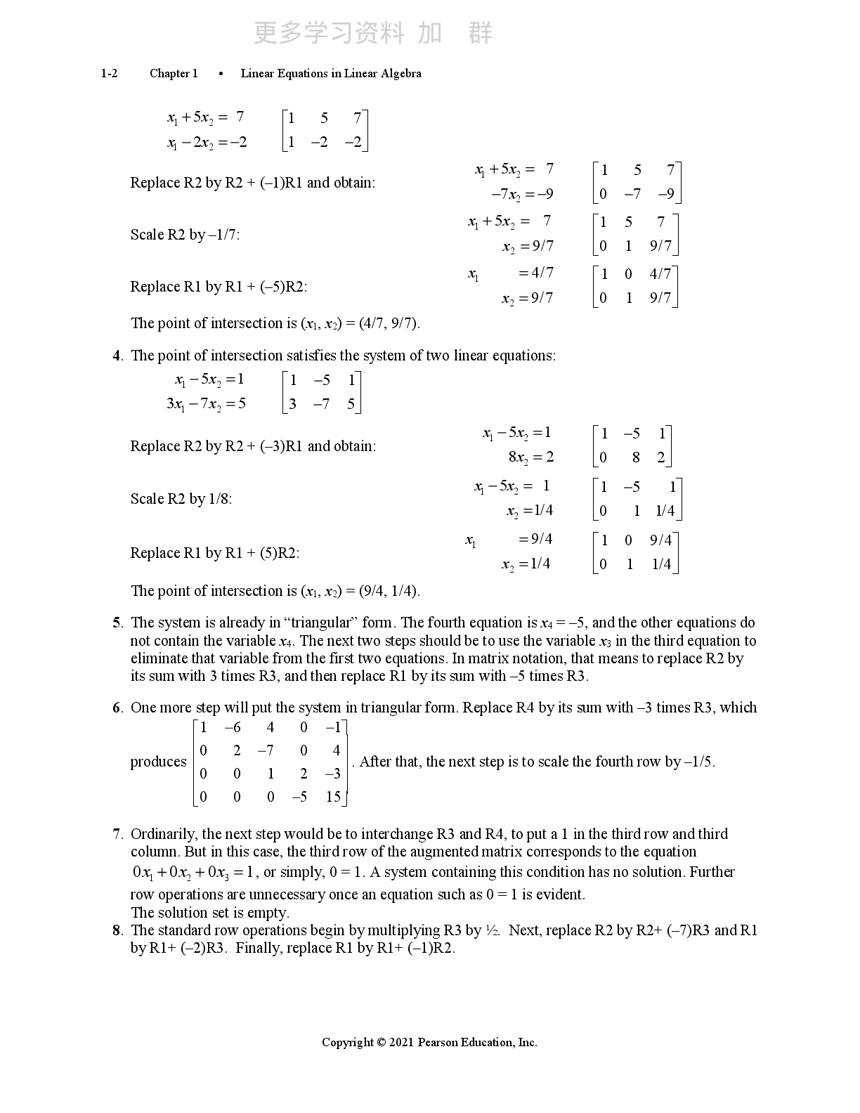 Preview page 5 of INSTRUCTOR’S SOLUTIONS MANUAL For LINEAR ALGEBRA AND ITS APPLICATIONS 6th Edition By David C. Lay, Steven R. Lay