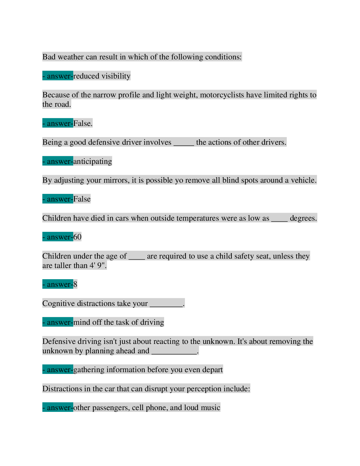 Preview page 2 of DEFENSIVE DRIVING COURSE FINAL EXAM 2026: 90+ Q&A, Verified Answers | Guaranteed Pass!