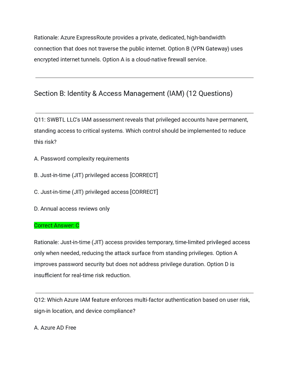 Preview page 6 of WGU D485 DGN2 Task 1 Cloud Security Implementation Plan Actual Exam 2026/2027 – Complete Solution Guide with Detailed Ra