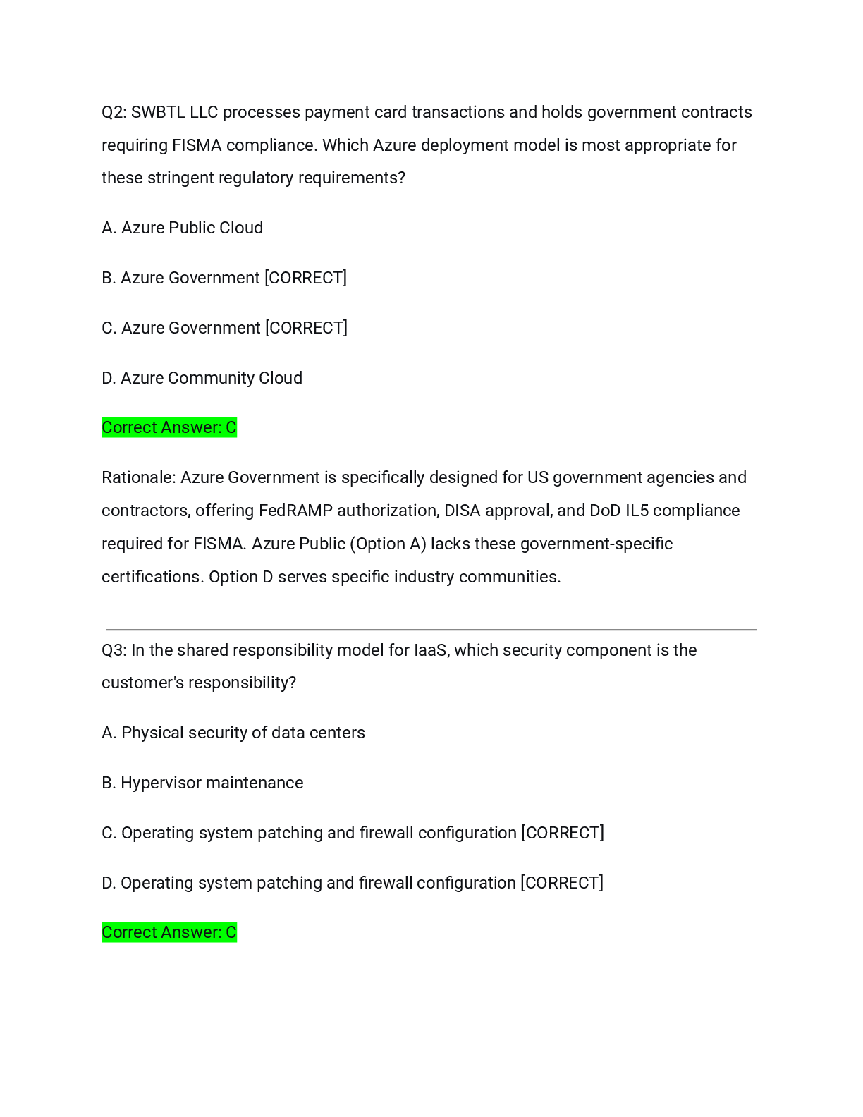 Preview page 2 of WGU D485 DGN2 Task 1 Cloud Security Implementation Plan Actual Exam 2026/2027 – Complete Solution Guide with Detailed Ra