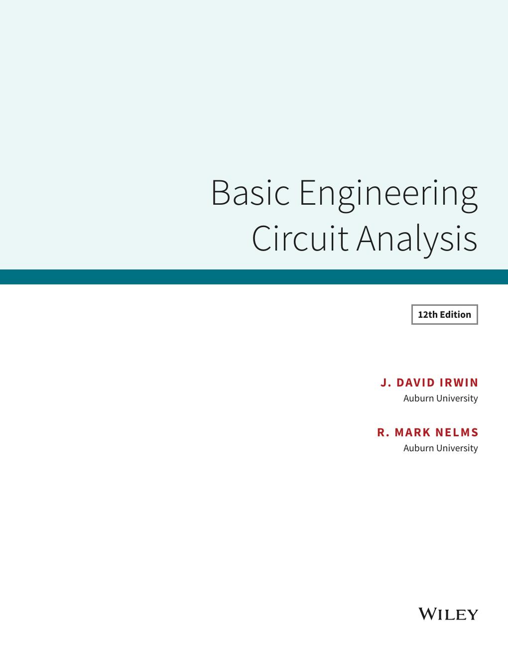 Preview page 5 of Basic Engineering Circuit Analysis 12th Edition By J. David Irwin, R. Mark Nelms