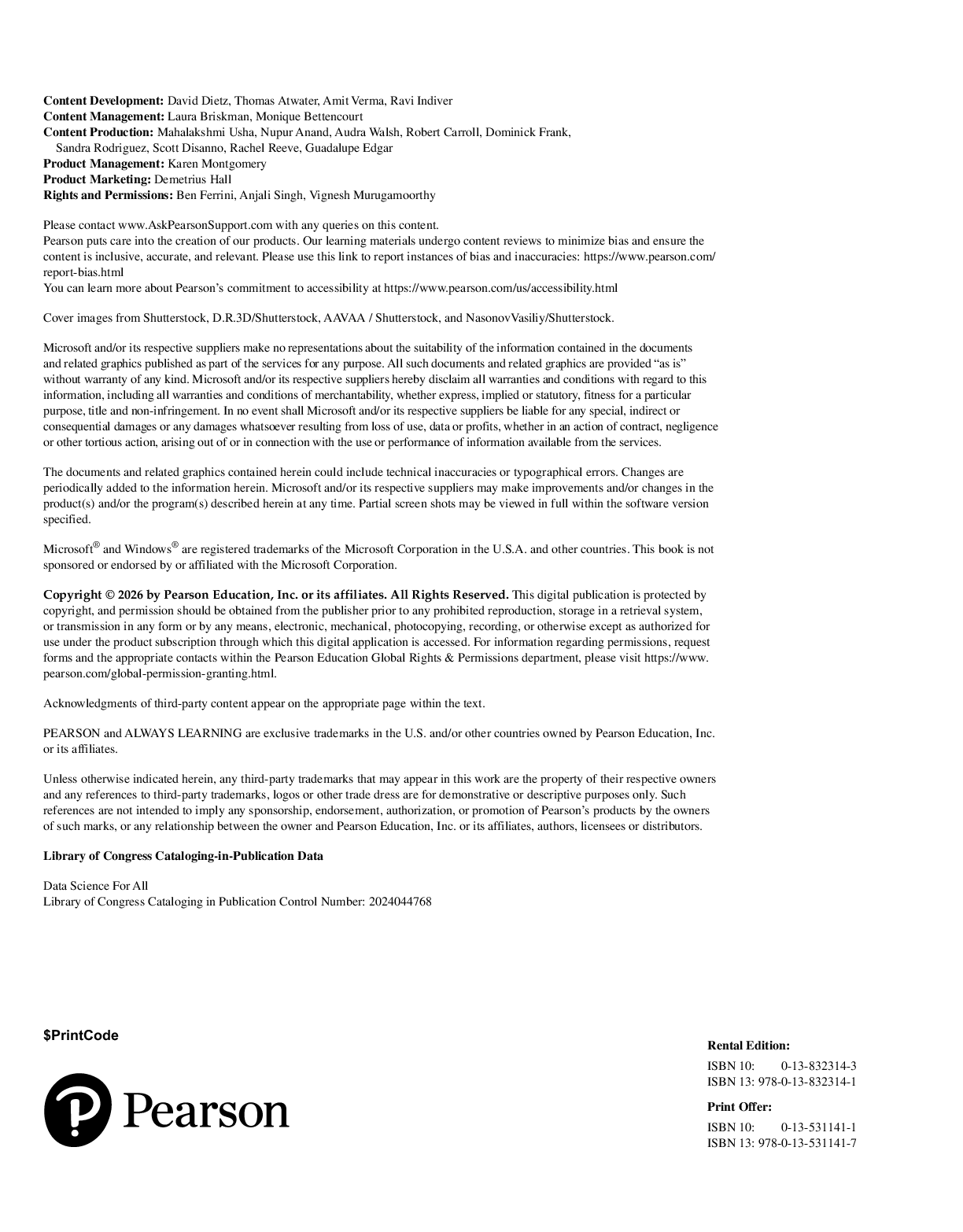 Preview page 3 of Data Science for All 1st Global Edition By Brennan Davis, Hunter Glanz
