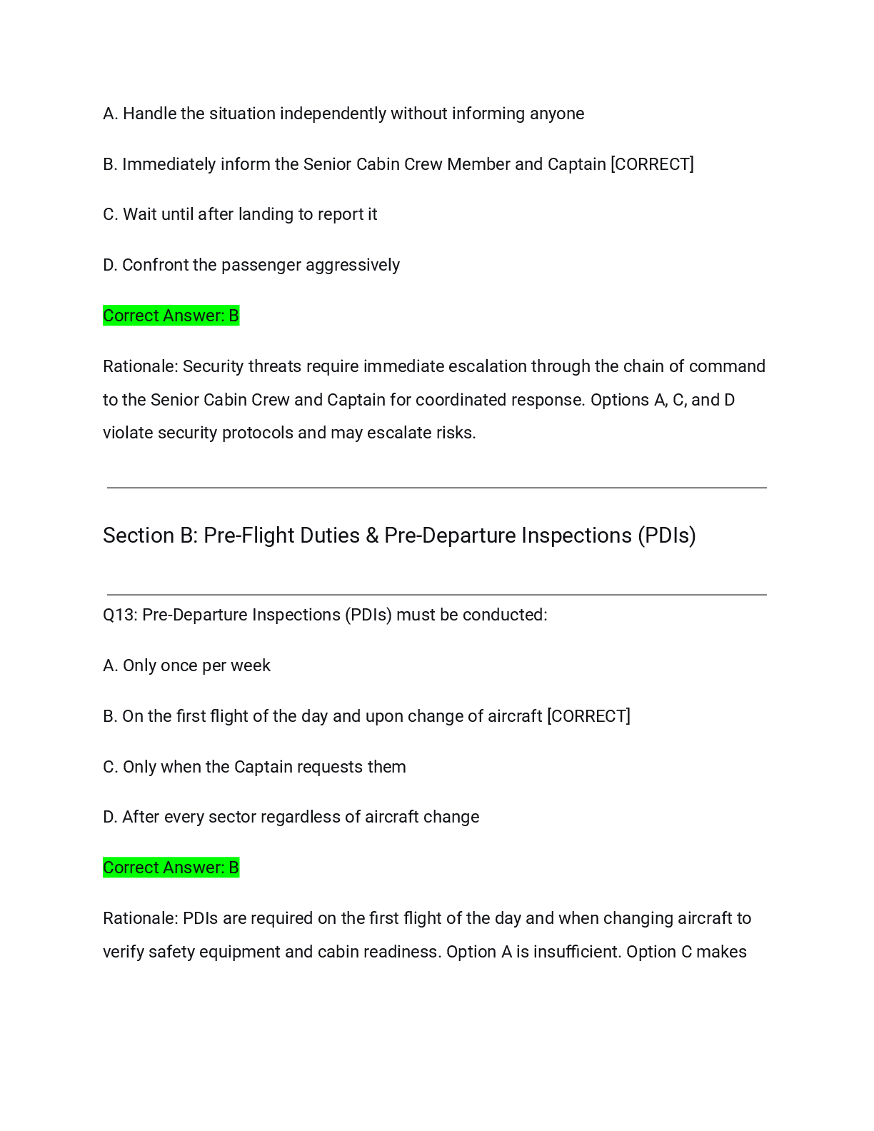 Preview page 2 of Ryanair Initial Exam Actual Q&A 2026/2027 – Complete Solution with Detailed Rationales | 100% Verified | Pass Guaranteed