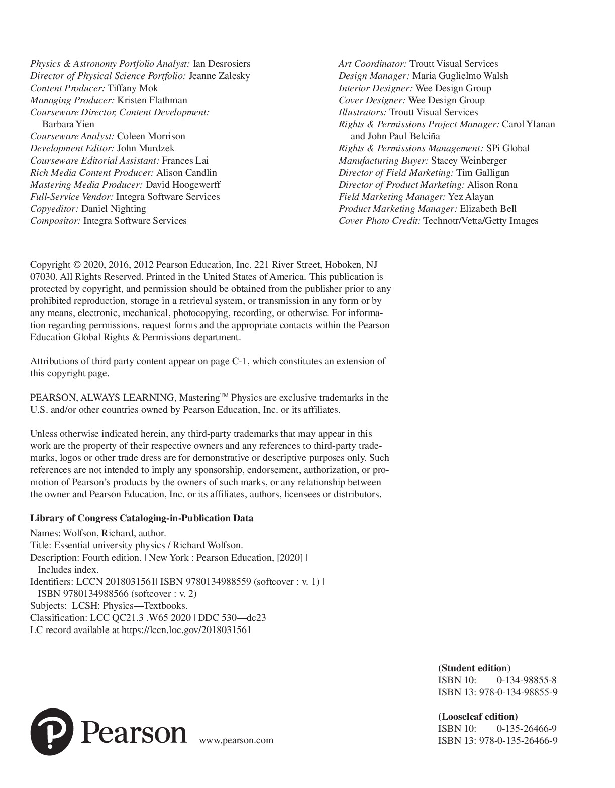 Preview page 4 of Essential University Physics (Volume 1) 4th Edition By Richard Wolfson