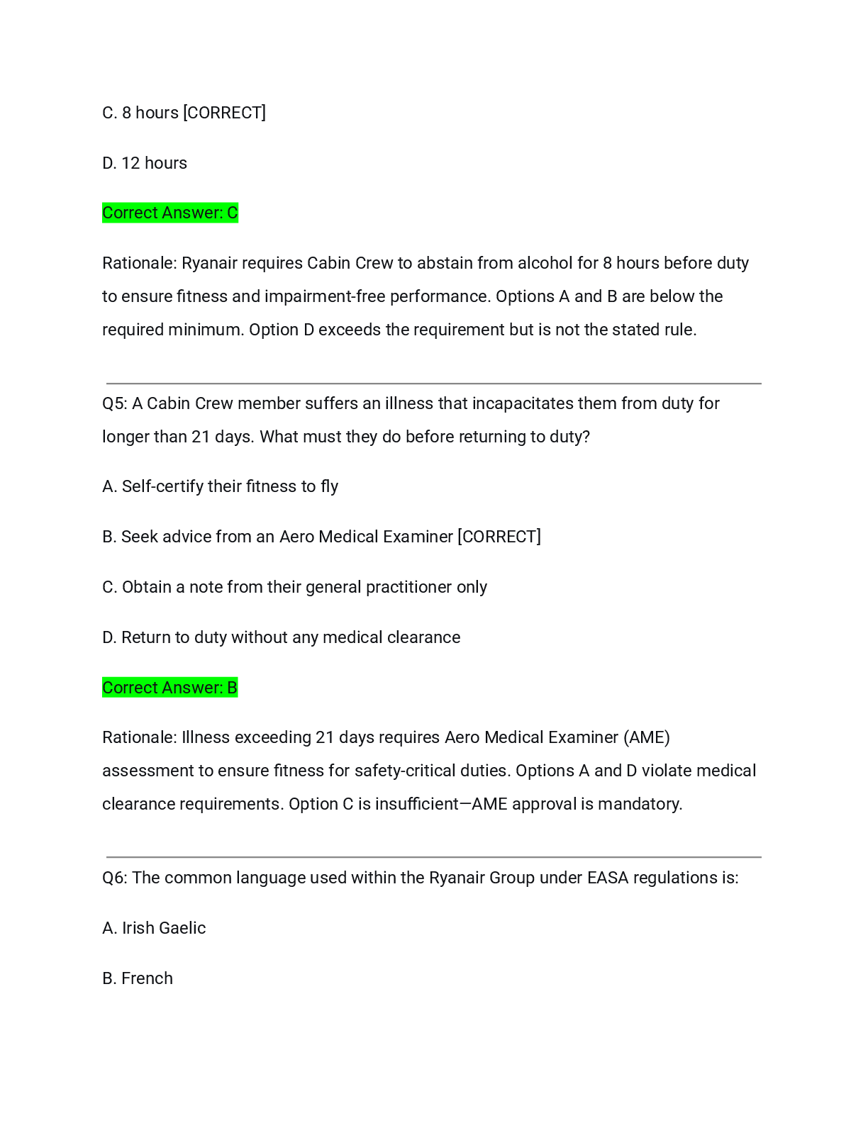 Preview page 2 of Ryanair Initial Exam Actual Q&A 2026/2027 – Complete Solution with Detailed Rationales | 100% Verified | Pass Guaranteed