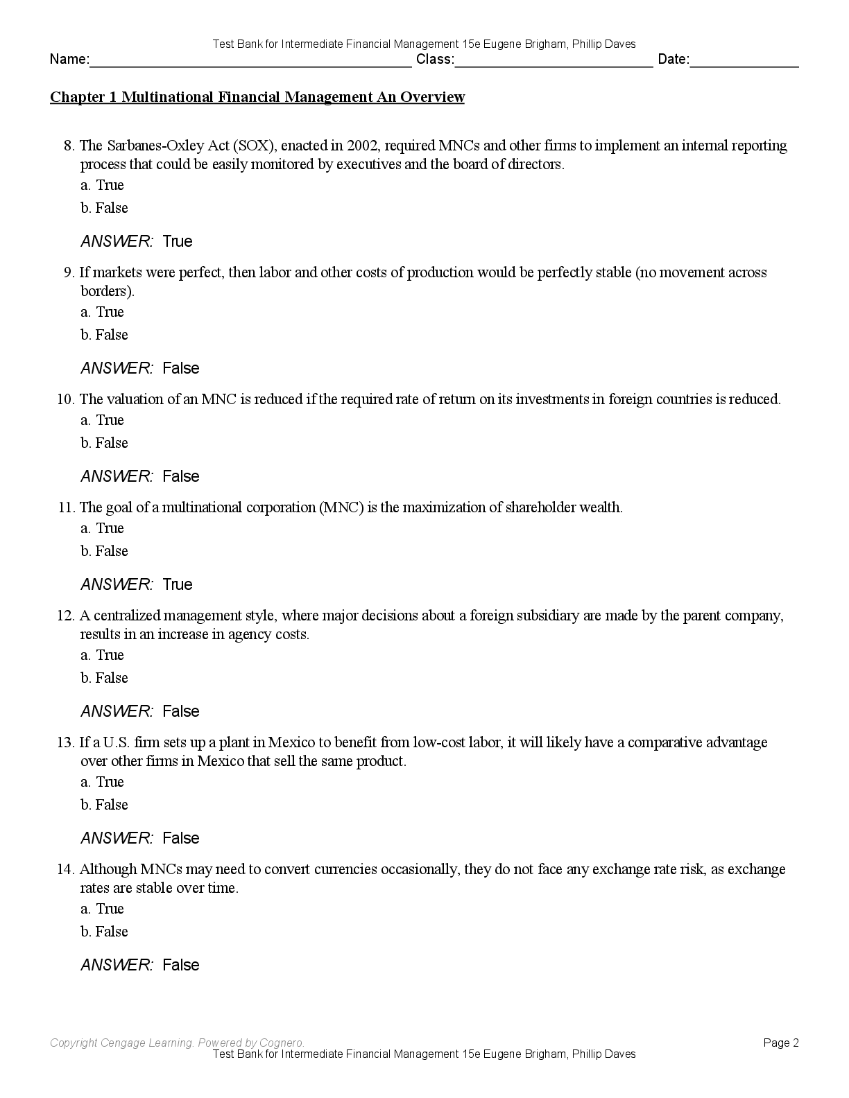 Preview page 5 of Test Bank Intermediate Financial Management 15th Edition By Eugene Brigham, Phillip Daves