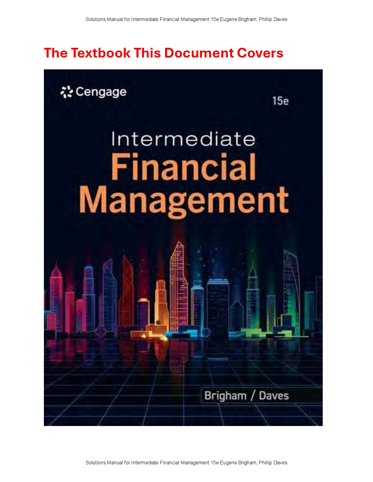 Preview page 2 of Solutions Manual Intermediate Financial Management 15th Edition By Eugene Brigham, Phillip Daves