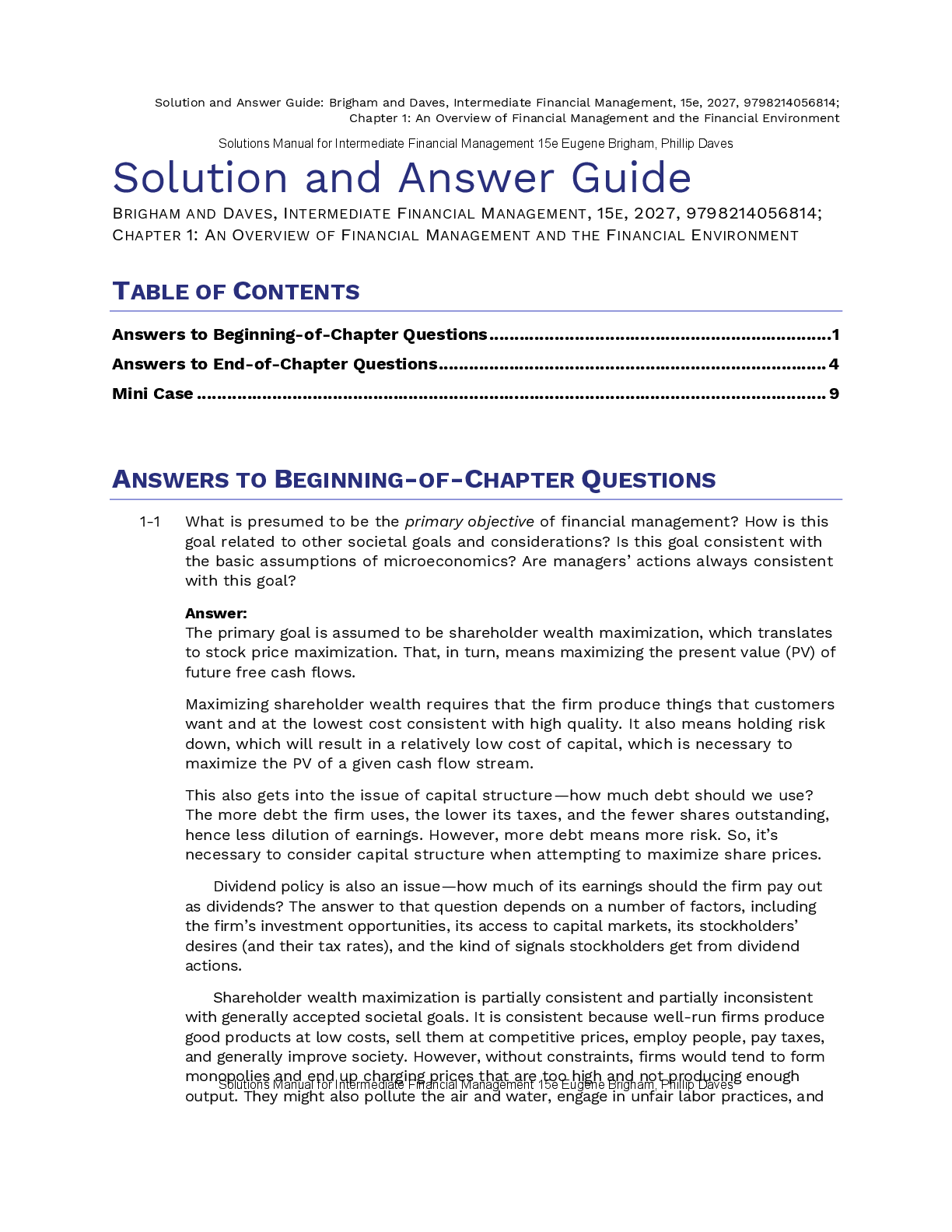 Preview page 4 of Solutions Manual Intermediate Financial Management 15th Edition By Eugene Brigham, Phillip Daves