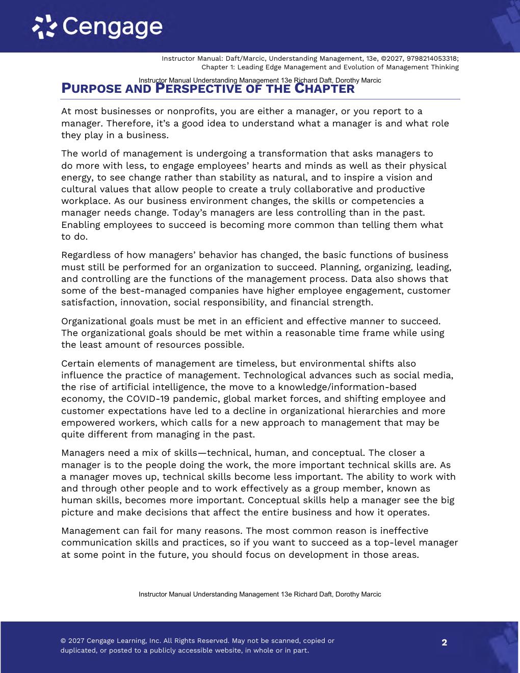 Preview page 4 of Instructor Manual Understanding Management 13th Edition By Richard Daft, Dorothy Marcic