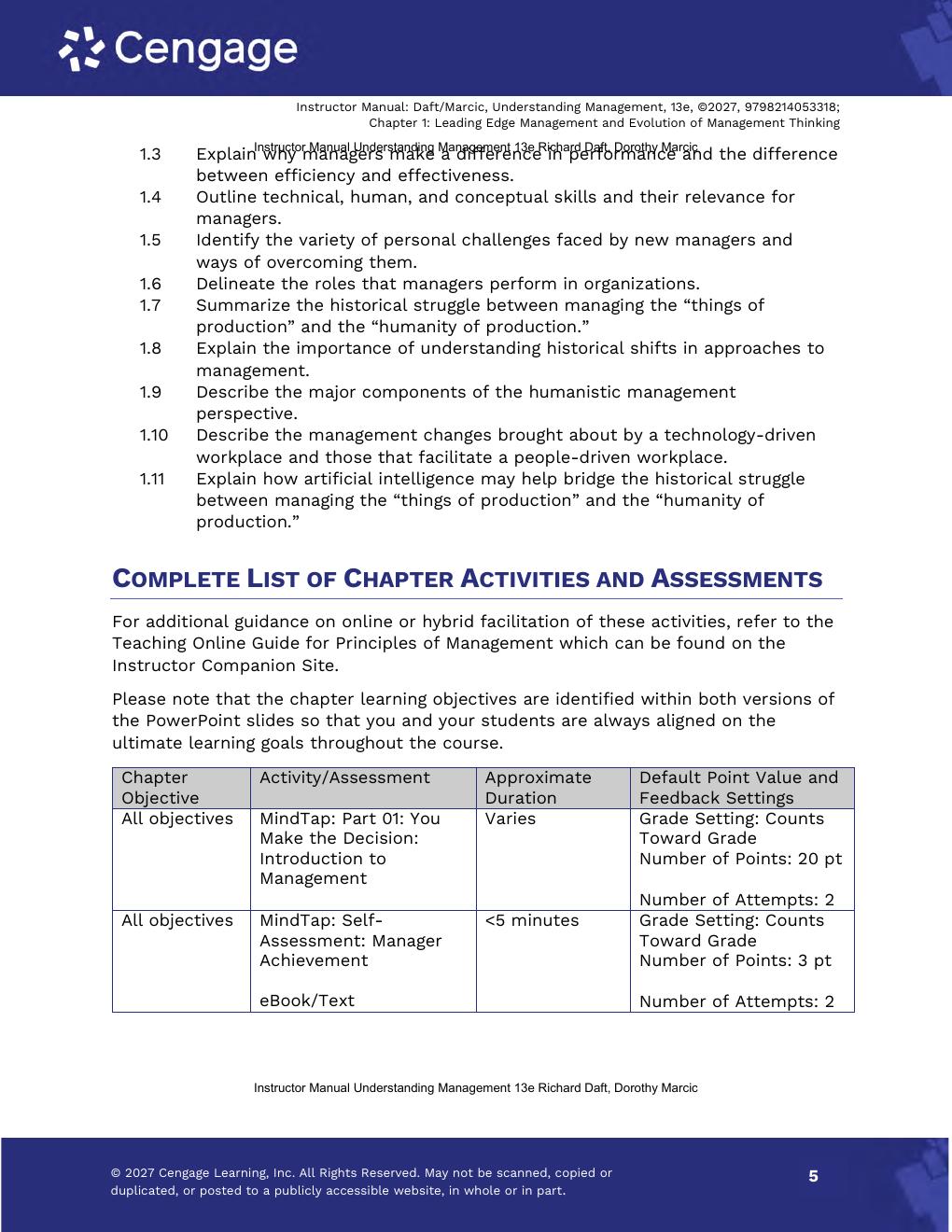 Preview page 7 of Instructor Manual Understanding Management 13th Edition By Richard Daft, Dorothy Marcic