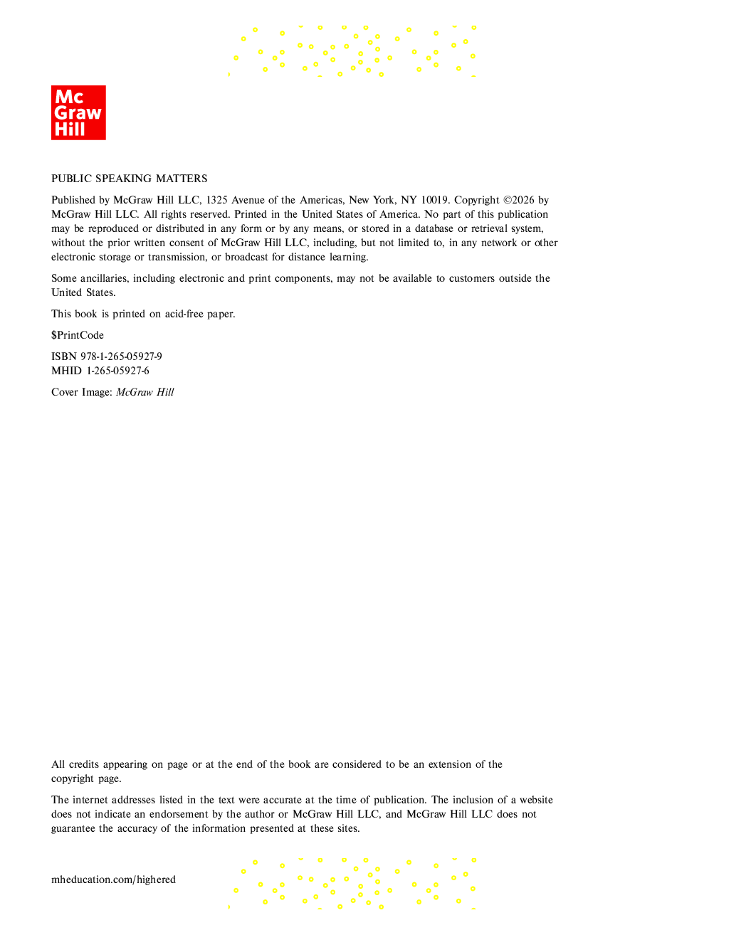Preview page 2 of Public Speaking Matters, 2026 Release (ISE) By Kory Floyd