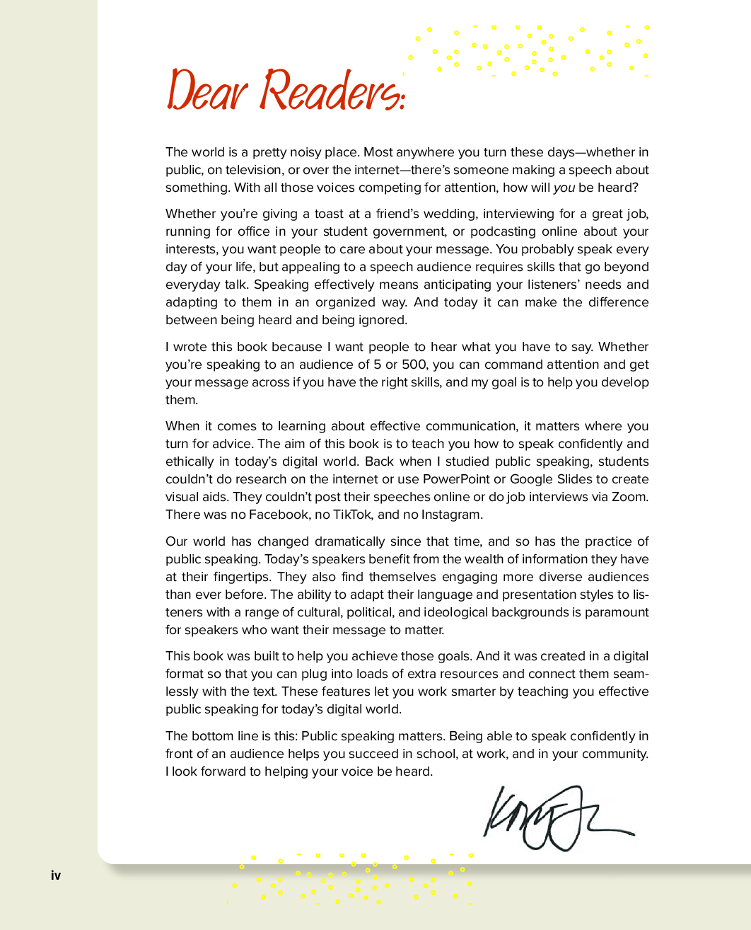 Preview page 4 of Public Speaking Matters, 2026 Release (ISE) By Kory Floyd