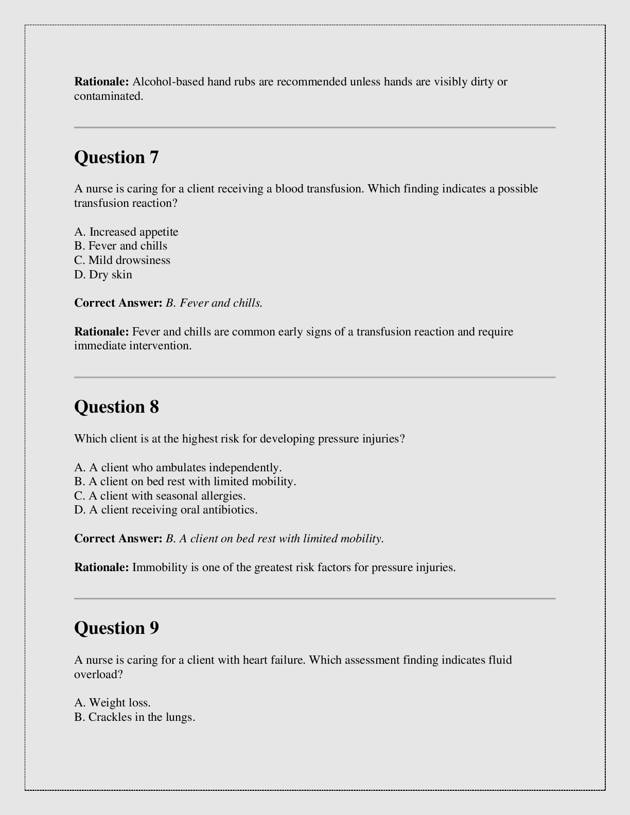 Preview page 3 of NCLEX-RN Practice Questions verified with correct  answers with rationales 2026/2027 version A+  GRADED