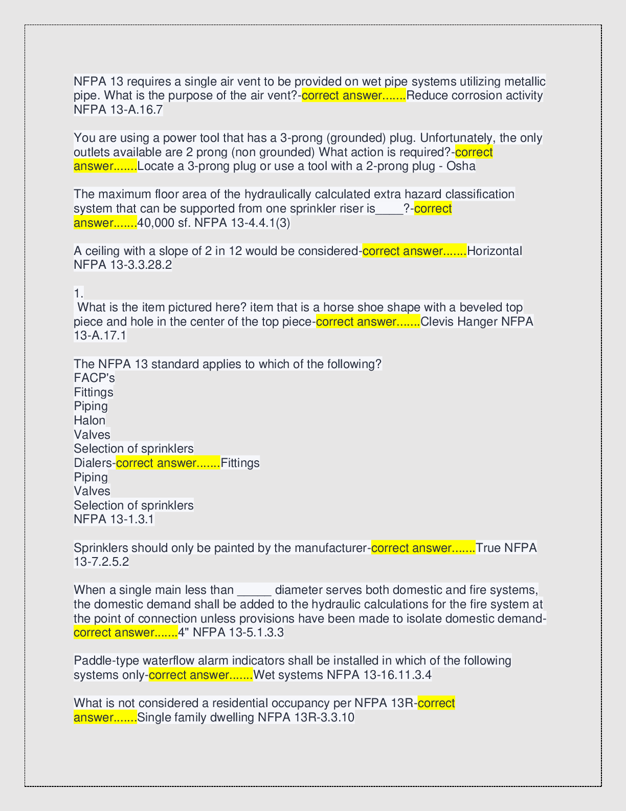 Preview page 2 of NICET Level 1 Water Based Systems Layout NFPA13 2026/2027  version A+ SCORE