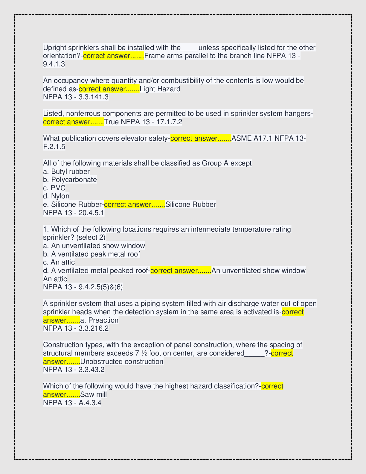 Preview page 4 of NICET Level 1 Water Based Systems Layout NFPA13 2026/2027  version A+ SCORE