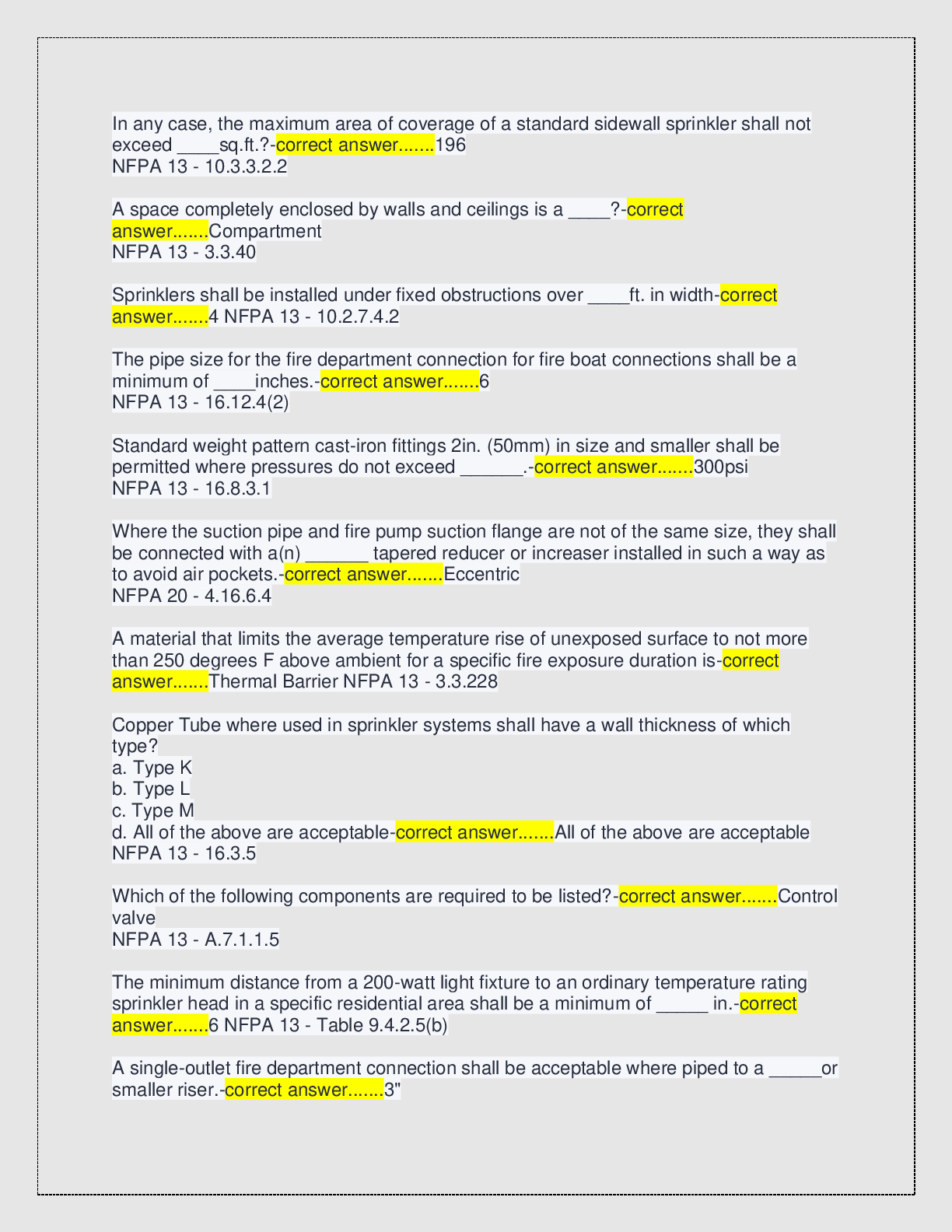 Preview page 5 of NICET Level 1 Water Based Systems Layout NFPA13 2026/2027  version A+ SCORE