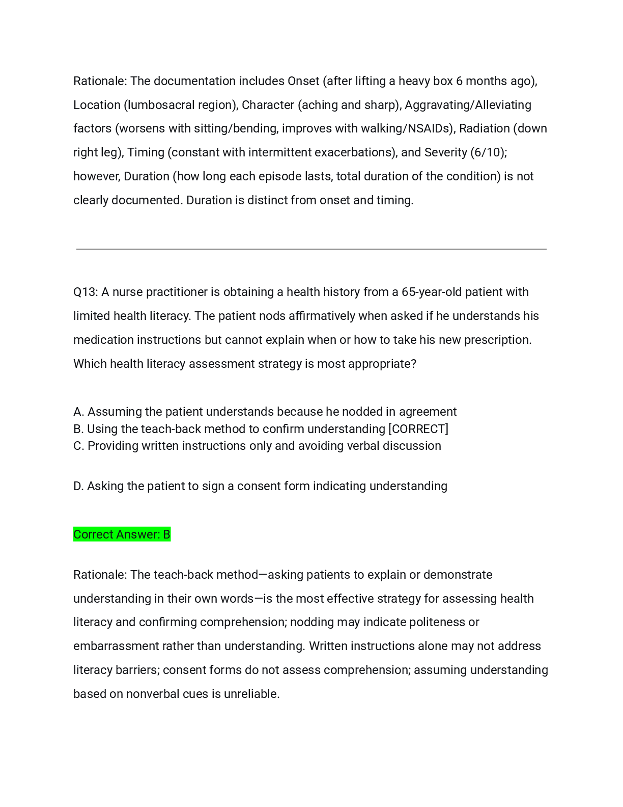 Preview page 10 of NR 509 Full Solution Pack (5 Versions) Actual Exam 2026/2027 – Complete Q&A with Detailed Rationales | 100% Verified | P