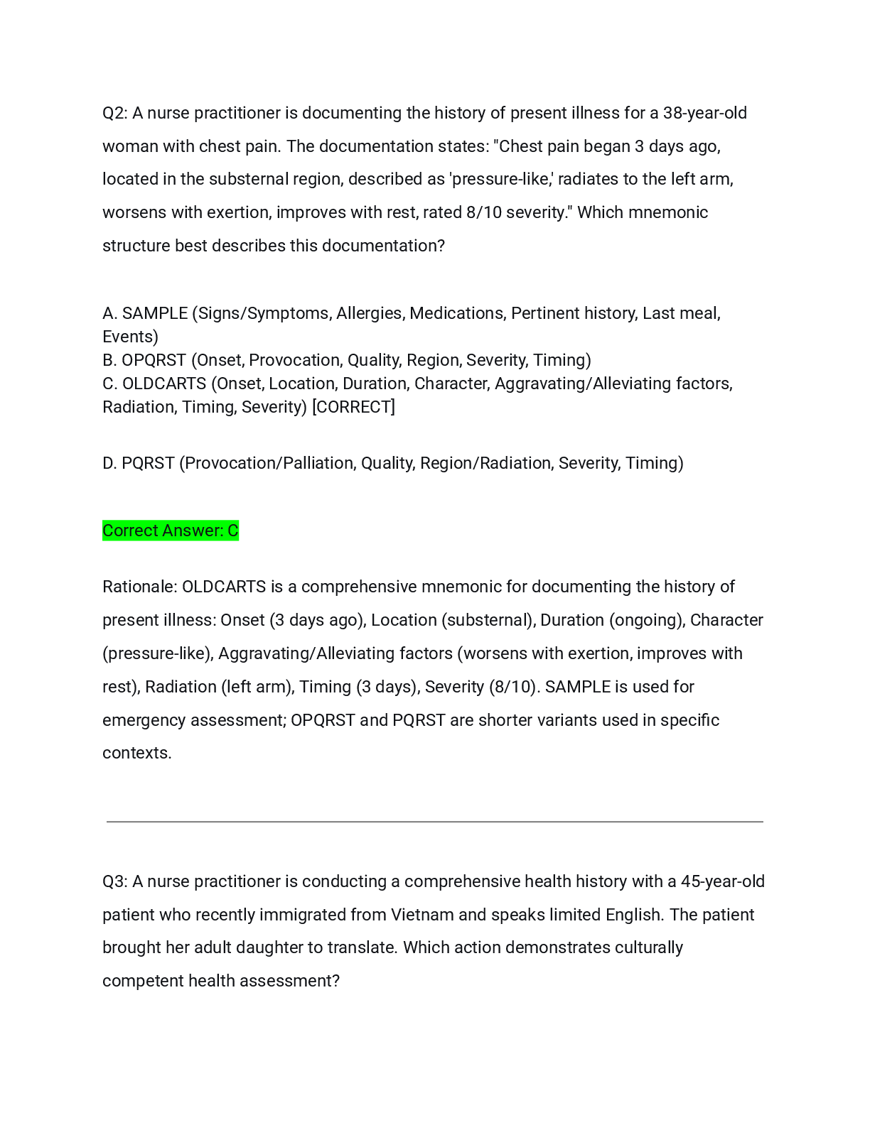 Preview page 2 of NR 509 Full Solution Pack (5 Versions) Actual Exam 2026/2027 – Complete Q&A with Detailed Rationales | 100% Verified | P
