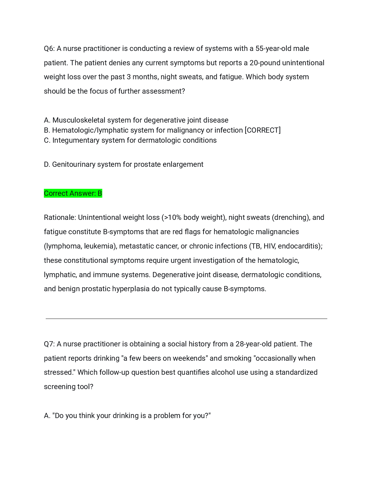 Preview page 5 of NR 509 Full Solution Pack (5 Versions) Actual Exam 2026/2027 – Complete Q&A with Detailed Rationales | 100% Verified | P