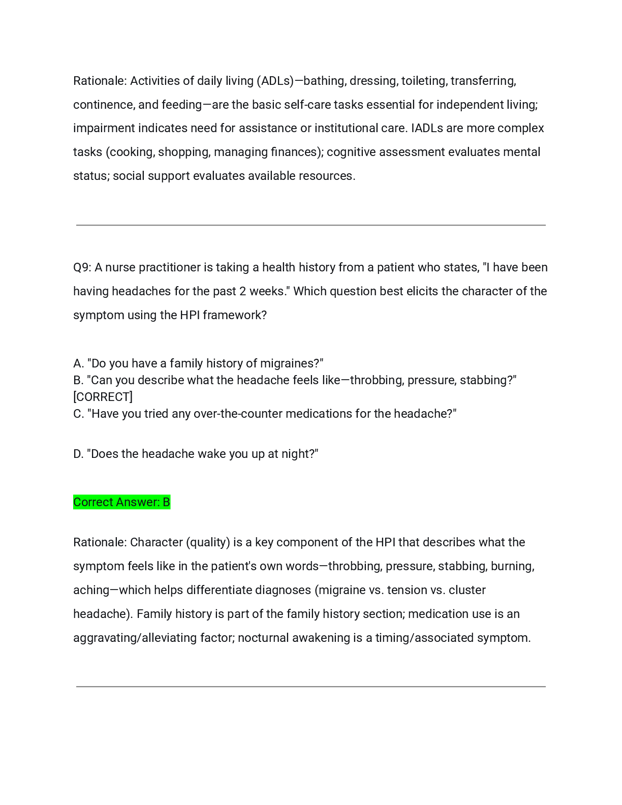 Preview page 7 of NR 509 Full Solution Pack (5 Versions) Actual Exam 2026/2027 – Complete Q&A with Detailed Rationales | 100% Verified | P