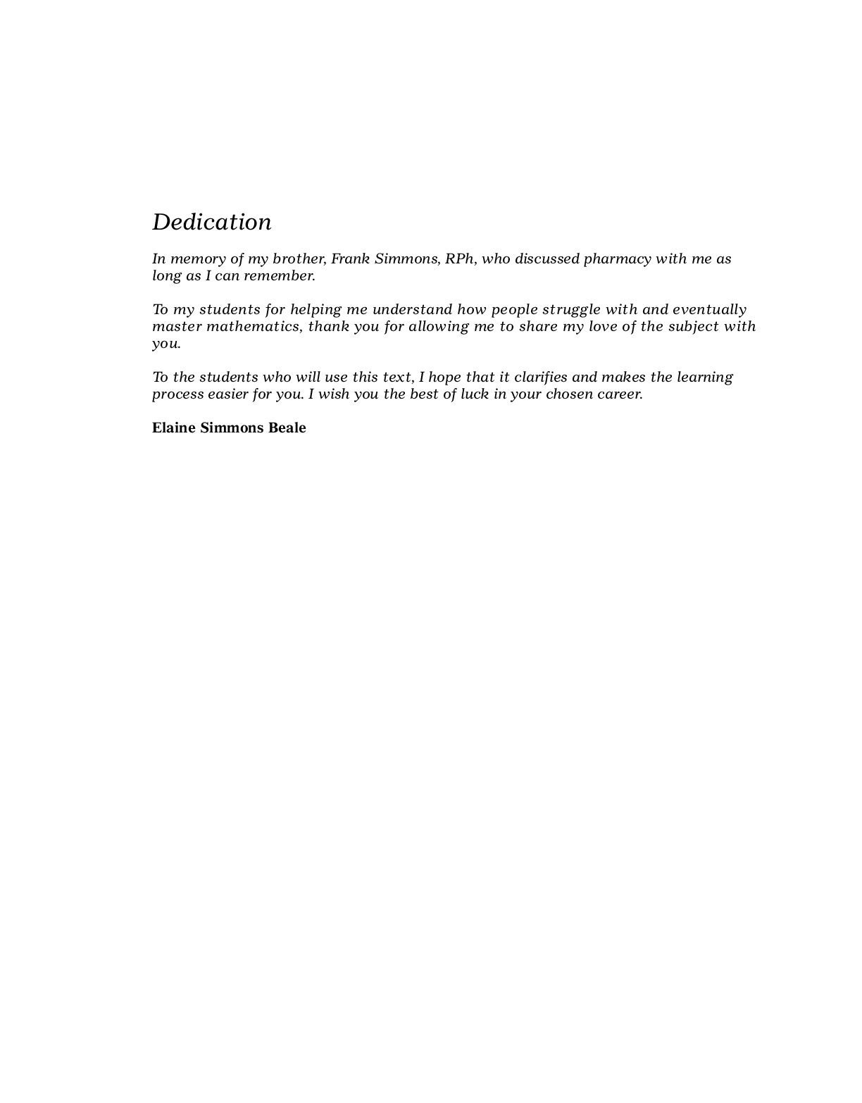 Preview page 2 of Math Calculations for Pharmacy Technicians 4th Edition By Elaine Beale