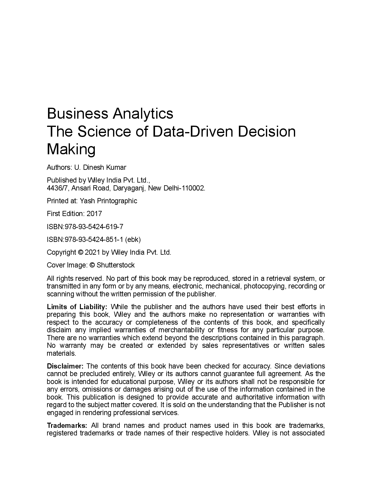 Preview page 3 of Business Analytics The Science of Data Driven Decision Making 2nd Edition By Dinesh Kumar